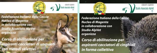 Corsi abilitazione alla caccia di selezione agli ungulati e alla collettiva al cinghiale –  FIDC Magenta – 19 marzo 2019