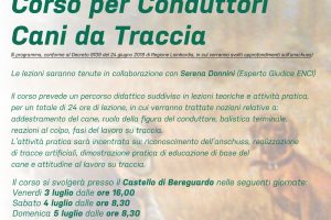 Corso Conduttori Cani da traccia – Bereguardo 3, 4 e 5 luglio 2020
