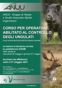 Corso per Operatore abilitato al Controllo degli ungulati – ANUU Varese