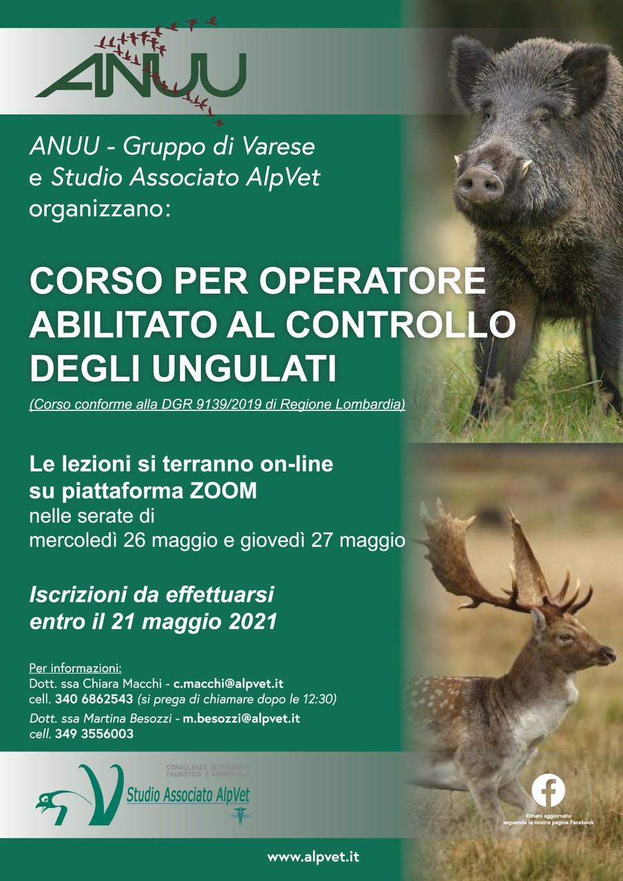 Corso per Operatore abilitato al Controllo degli ungulati – ANUU Varese