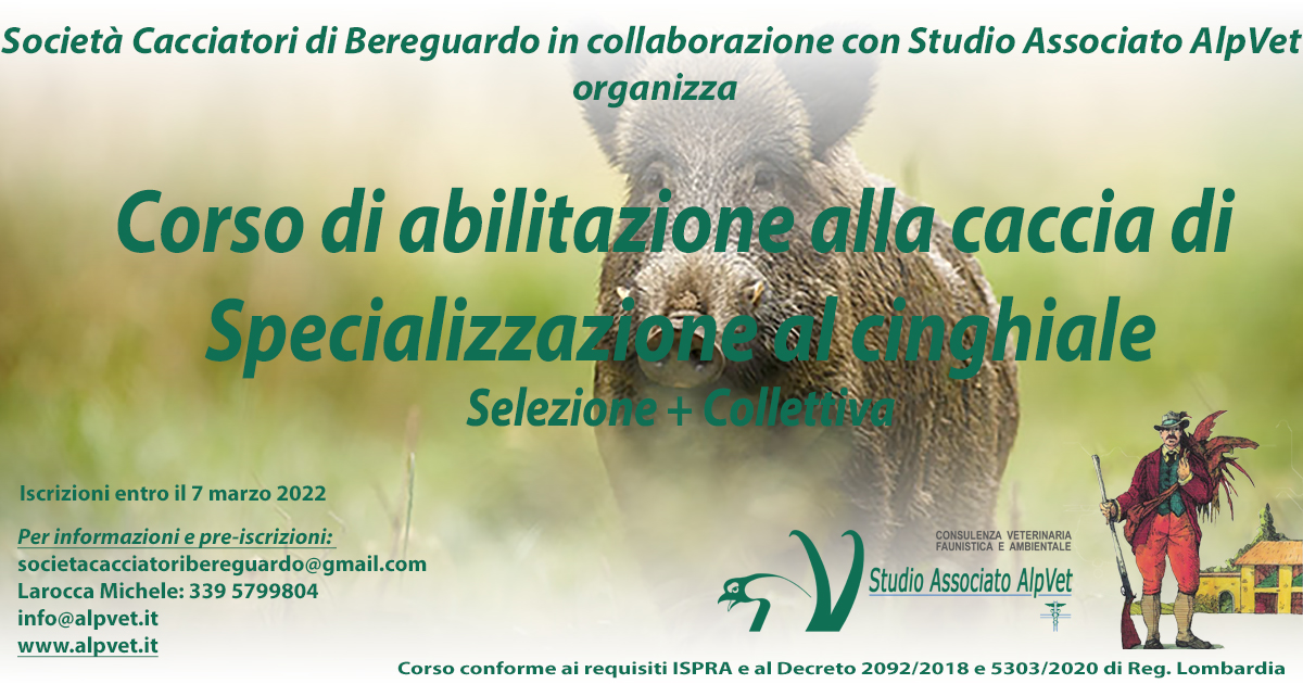 Corso Abilitazione Caccia Specializzazione Cinghiale – Bereguardo