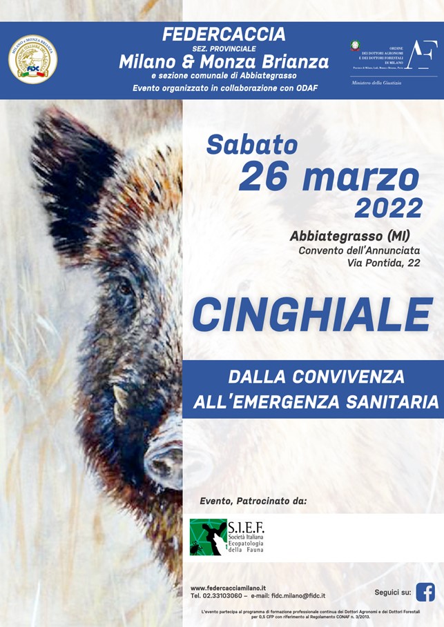Cinghiale: dalla convivenza all’emergenza sanitaria – Abbiategrasso, 26 marzo 2022