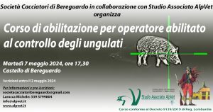 Corso per Operatore abilitato al controllo degli ungulati – Bereguardo – 7 maggio 2024