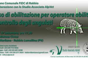 Corso Abilitazione Operatore Abilitato al Controllo degli Ungulati – Robbio Lomellina (PV) – 27 settembre 2024